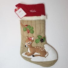 Pottery Barn Kids Woodland Christmas Stocking Winter Deer Monogram
