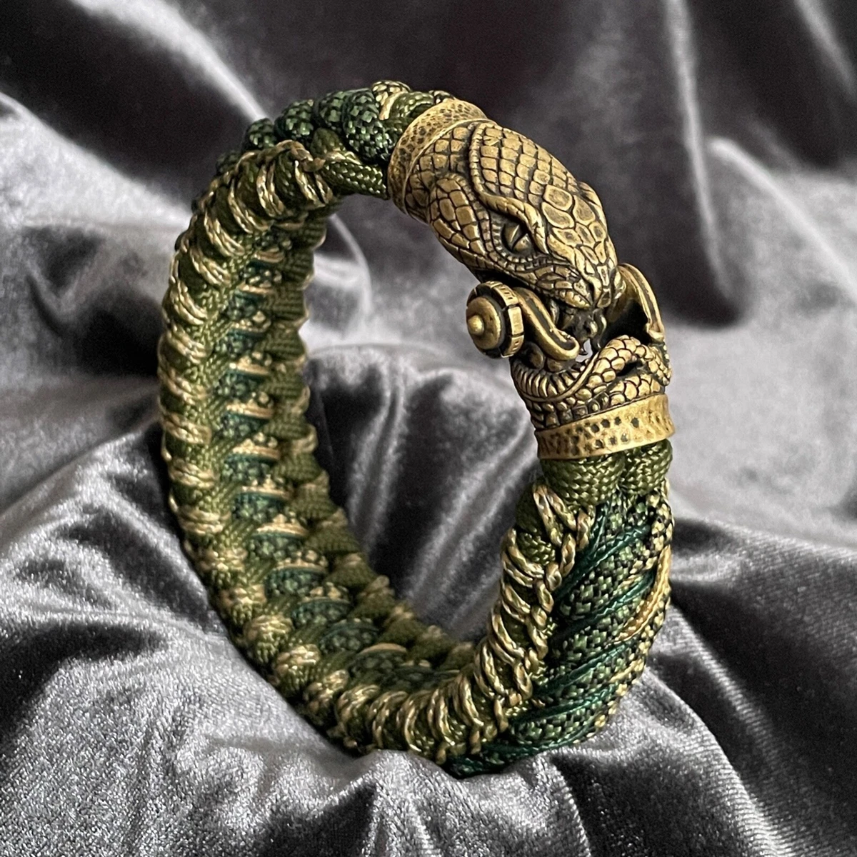 Gold and store green bracelet