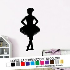 BALLERINA ADESIVI MURALI ADESIVO WALL STICKERS DECORAZIONI PARETE DANZA ARTE