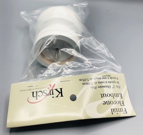 Kirsch Finial Florone Embout Fits 2” Pole 5509EG.025 White Screw (1) Drapes New - Picture 3 of 10