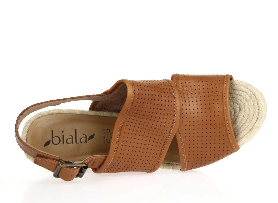 Sandalias con cordones Biala 226464 de cuero marrón para mujer talla 39 medianas Foto 3 de 4