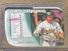 2001 Fleer Game Time Jason Giambi New Order Insert Oakland A's Nmmt