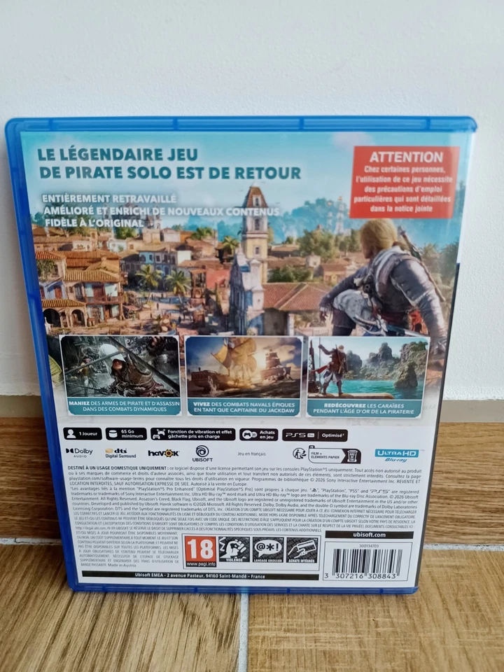 ASSASSIN'S CREED BLACK FLAG RESYNCED PS5 + Code inutilisé / VF - Comme neuf!, photo 2 sur 3
