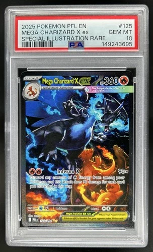 2025 Pokemon PFL Mega Charizard X ex Special Illustration Rare #125/094 PSA 10