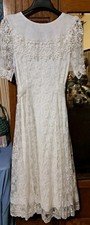 Vtg Gunne Sax Scott McClintock Sz 10 Lace Organza Prairie Dress Wedding S M