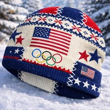 USA Pattern Printed Beanie Hat- One size