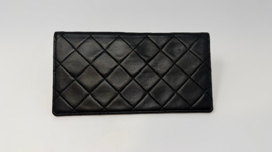 Vintage Chanel Black Lambskin Medium Half Flap Bag Gold HW 1989-1991 w/Wallet thumbnail 19