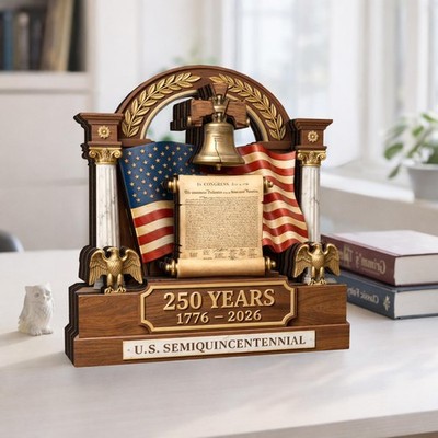 America 250th Anniversary Wooden Block, Patriotic USA Flag 4th of July Decor