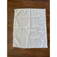 Vintage White Cotton Lace Trim Baby Receiving Blanket Embroidered Floral Detail