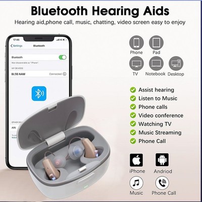 OTC Rechargeable Hearing Aids For Seniors Noise Reduction Bluetooth App Control