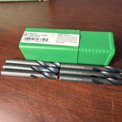 6 new Precision Twist Drill 8.50mm 4ASM HSS Black Oxide, Screw Machine Length
