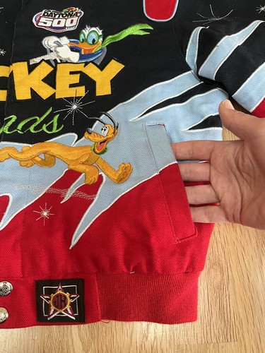 VTG JH Design Disney Daytona 500 Youth L Mickey Pluto Jacket Jeff Hamilton 2006 - Picture 6 of 22
