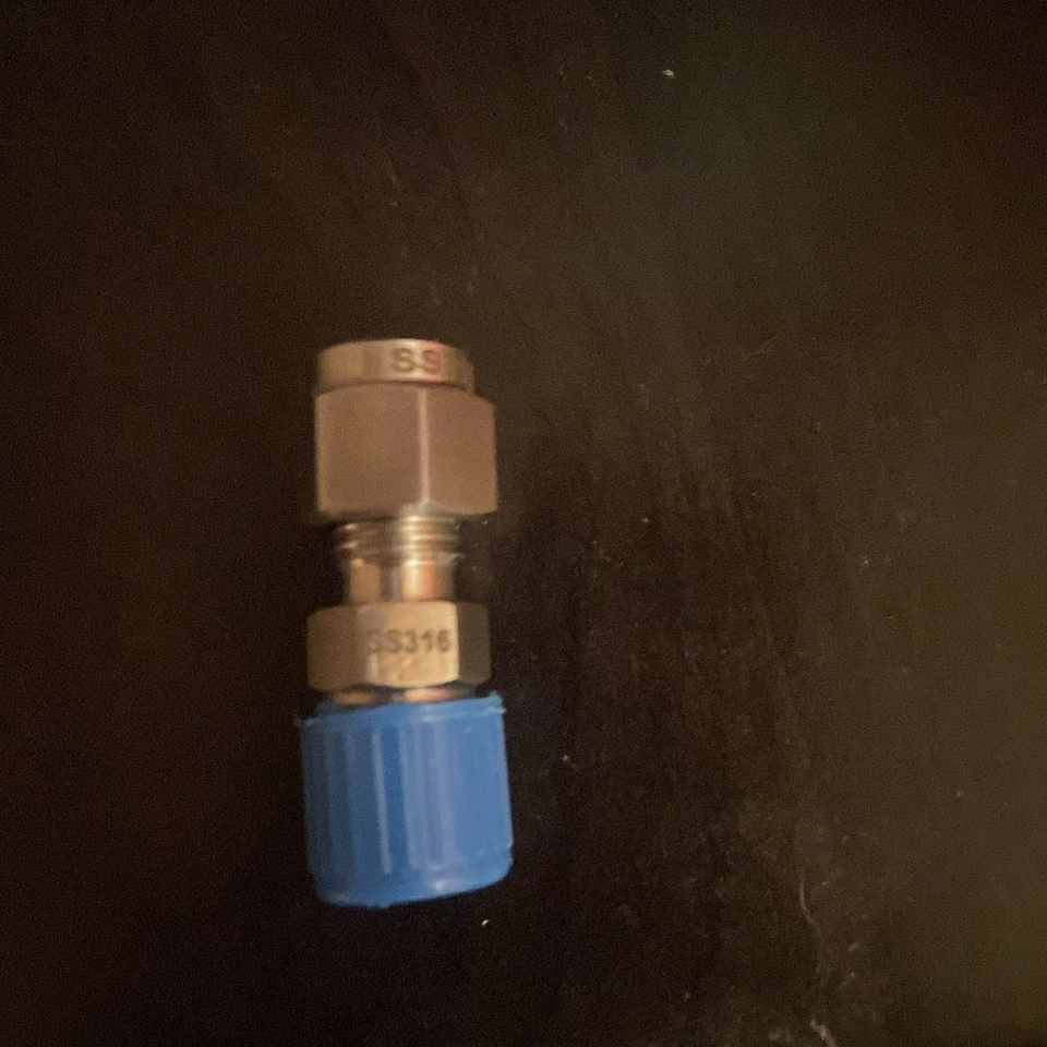 3/16 Tube x 1/8 NPT 316ss Bored Through Compression Fitting double ferrule  - Image 4 of 4