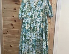 Women's Garance Green Blue Floral Maxi Dress M