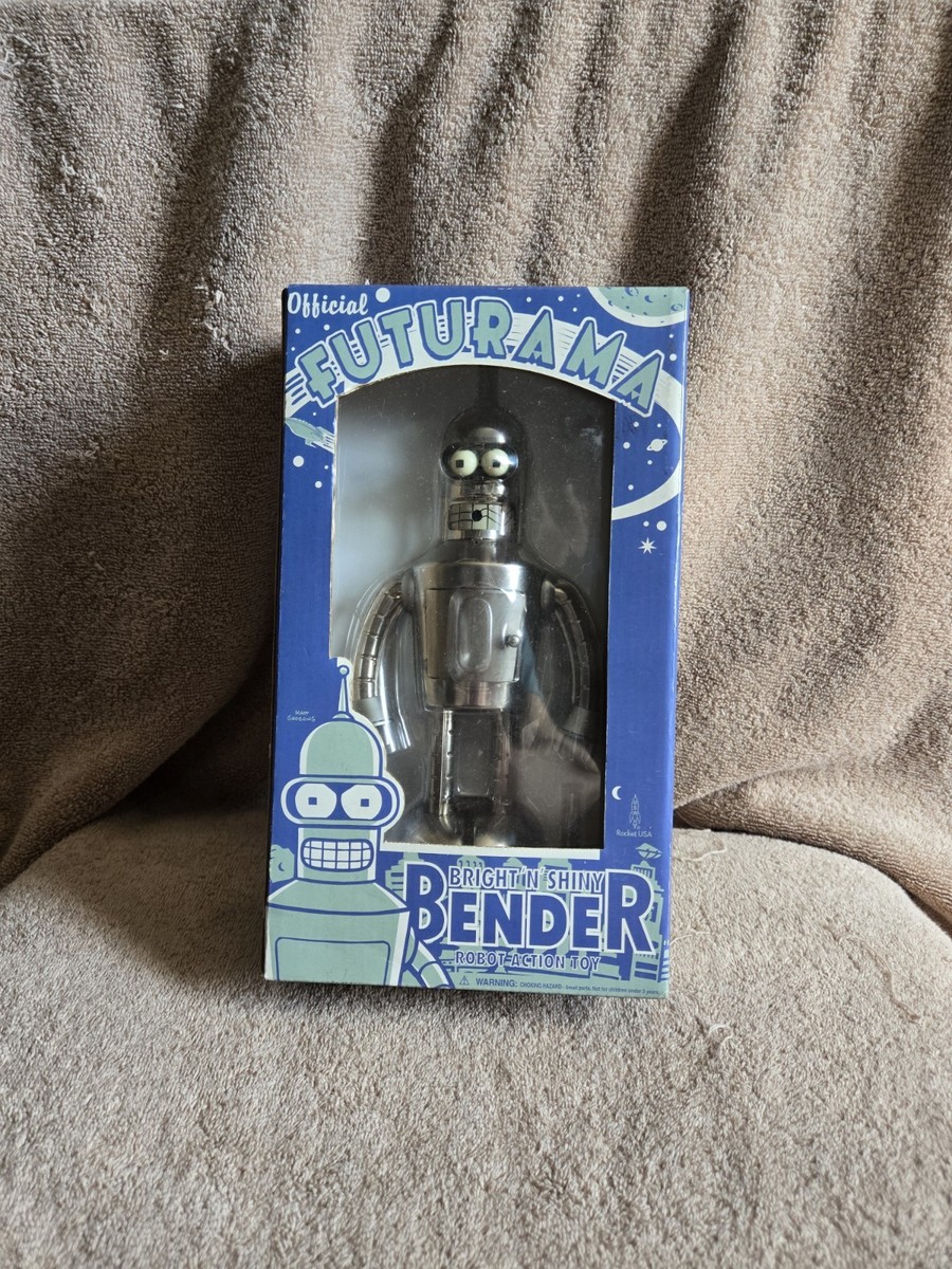 FUTURAMA Bright 'N Shiny BENDER フィギュア Futurama Bender Bright N Shiny Tin Wind up Robot Rocket USA MPN