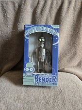 Futurama Bright 'N' Shiny BENDER Wind-Up Tin Toy Rocket USA 2003 In Box