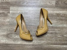 Dior Beige Cannage Quilted Patent Leather Peep Toe Platform Pumps Size 36