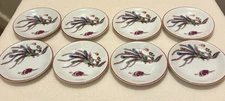 8ct Nakazato Japan Phoenix Dragon Rice 3.5” Desert Luncheon Plates RARE