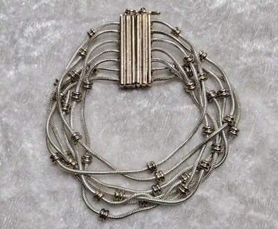Napier Gold & Silver Tone Multistrand Safety Clasp Bracelet 