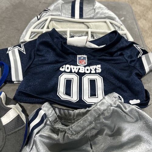 Build A Bear NFL Football Dallas Cowboys Uniform Grey Pants Helmet Blue Jersey - Picture 2 of 4