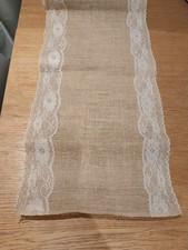 Hessian/Burlap natural rustic lace table runner Centre Piece wedding party event