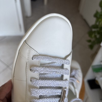 Saint Laurent DE 484928 Sneakers White Leather Blue Red Lips Back