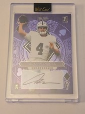 2023 Wild Card 7 Card Stud Aidan O'Connell Ace of Diamonds Purple Auto #3/4