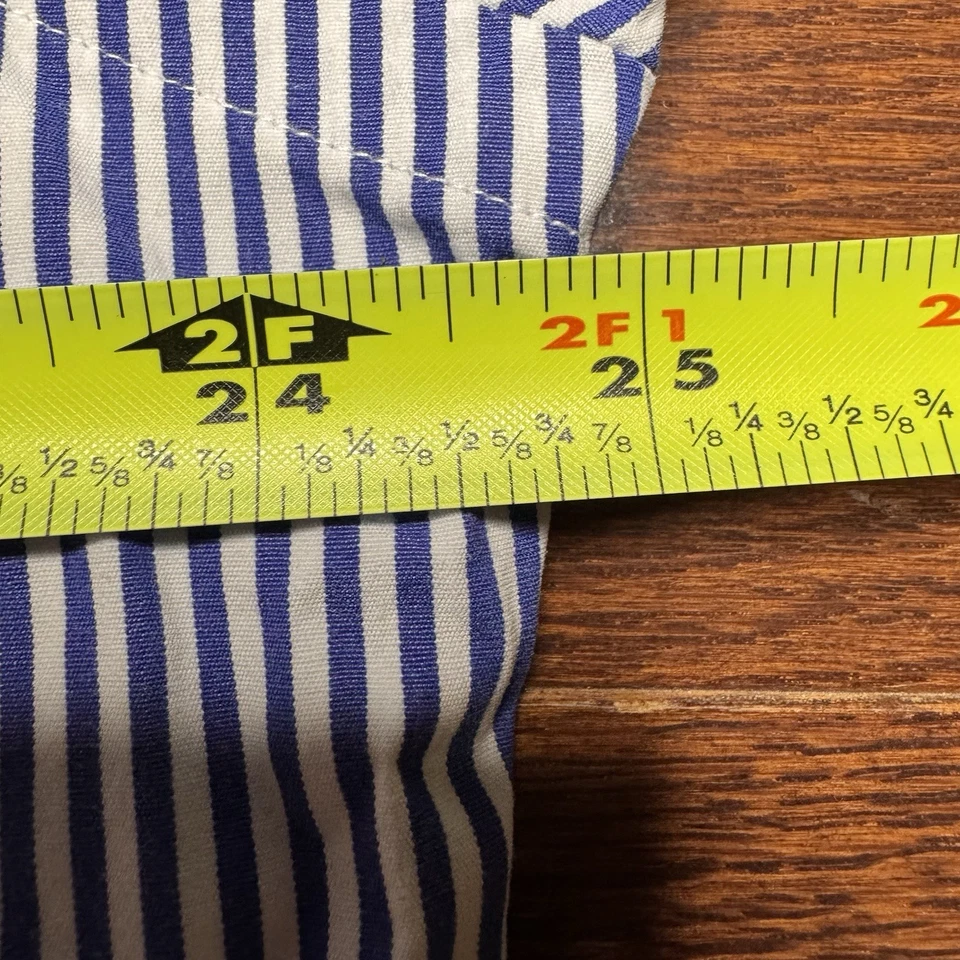 Polo Ralph Lauren Regent Classic Fit Blue White Striped Mens Dress Shirt 16½ L - Image 4 of 4