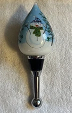 Christmas Snowman Hand Painted Glass Wine Bottle Stopper Li Bien Pier 1 Imports.