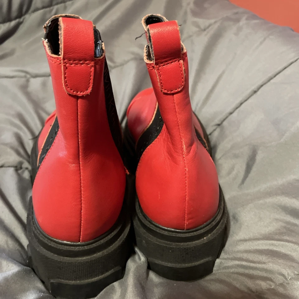 Calvin Klein женщин лодыжки красный ботинки Sz 7,5 М новый - Изображение 3 из 4