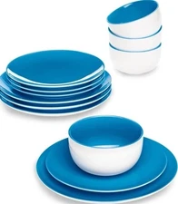 Dinnerware Set 12 Piece  - Blue/White The Celler  New In Box.