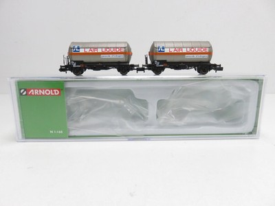 (RBT397) Arnold HN6526 2er-Set Gaskesselwagen ''Air Liquide'' SNCF, DC, N, OVP