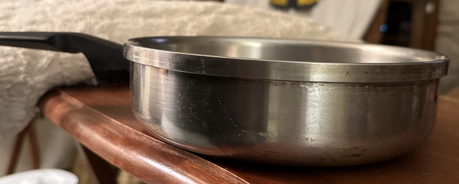 Town House West Bend Stainless 8" Skillet Fry Pan USA Vintage