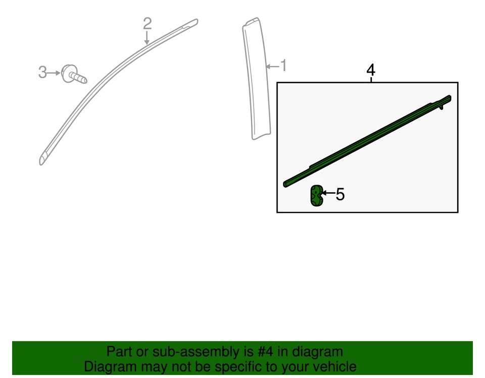 Original Honda Odyssey 2011-2017 - Conjunto de molduras R puerta delantera 72410-TK8-A11 Foto 2 de 2