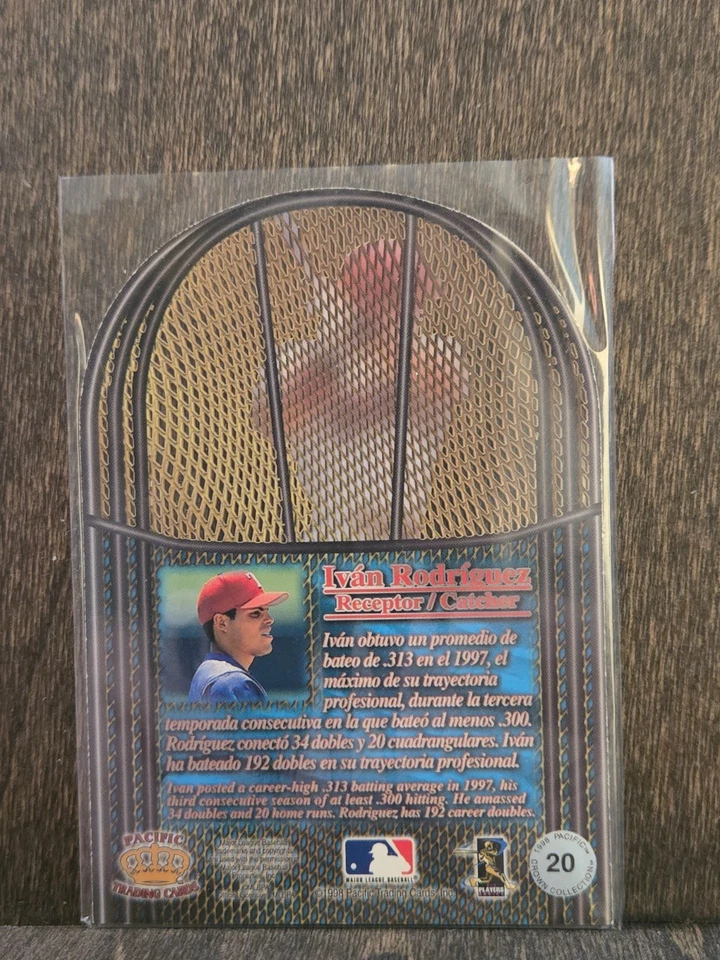 1998 Pacific Baseball In the Cage Die Cuts #20 Ivan Rodriguez Texas Rangers - Image 2 of 2