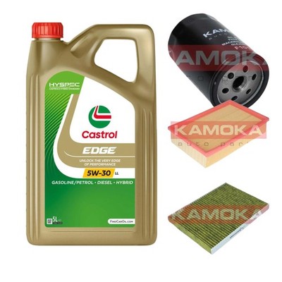 KAMOKA Inspektionspaket Castrol EDGE Titanium FST 5W-30 5L für Seat Cordoba