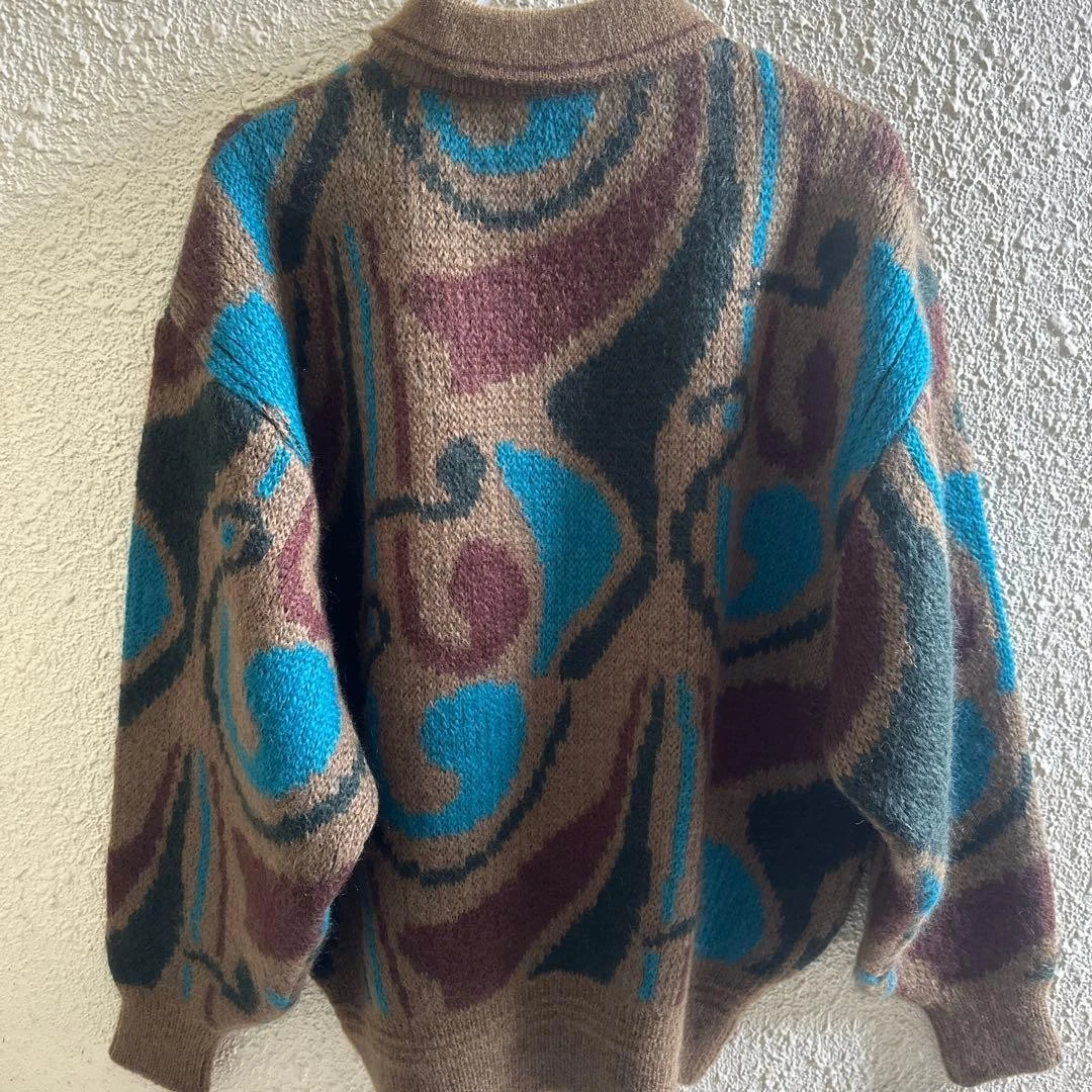 Vestopia Multicolor Knit Sweater Mohair Blend XL Design Marble image 5