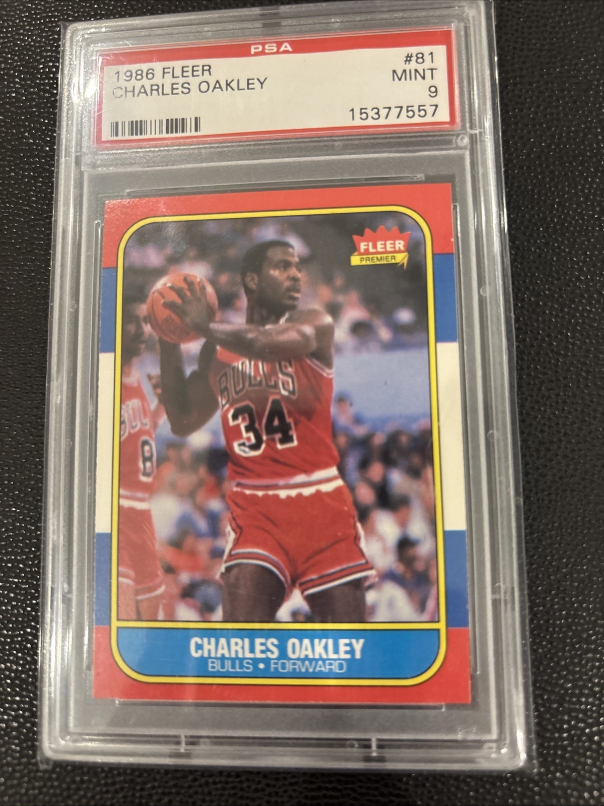 1986 Fleer Basketball Charles Oakley #81 PSA 9 …. Set Break !!!