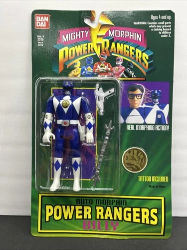VINTAGE 1994 Bandai Auto Mighty Morphin Power Rangers BLUE Ranger BILLY Figure