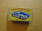 VINTAGE LESNEY MATCHBOX CAR, DIECAST ( # 41 FORD G.T. RACER ) FREE SHIP