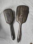Antique 1920's Sterling Silver Art Deco Vanity Hand Mirror & Brush Set
