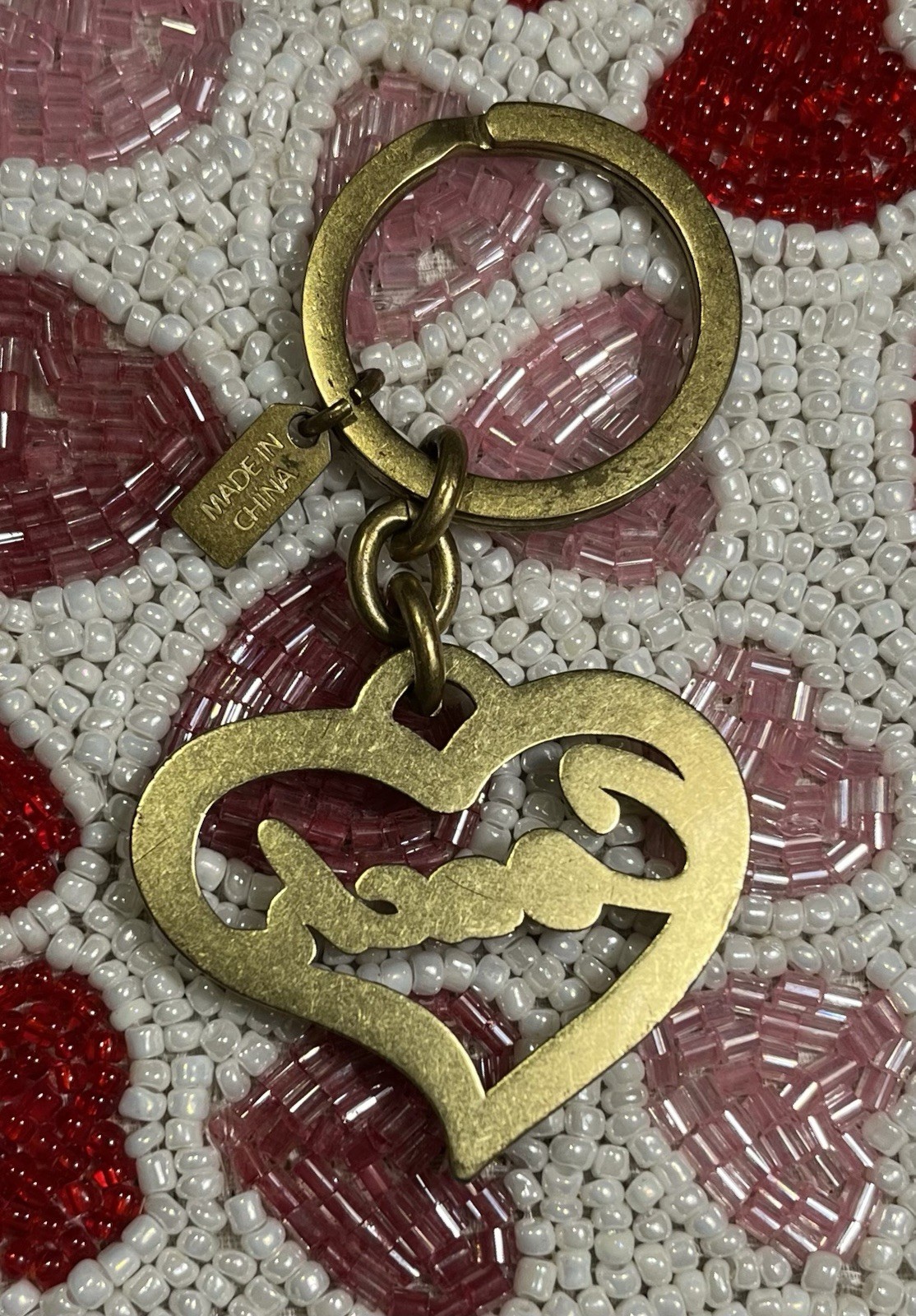 Coach Heart Script Keychain Charm! - image 4