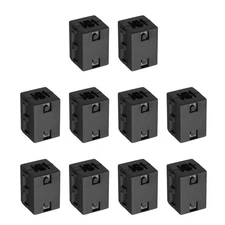10 Pcs Ferrite Filter Ring Core Cable Clip ID 10mm Square Style, Black