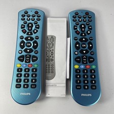 New 2 Philips Tv Device Universal Remotes Brushed Electric Blue SRP6219G/27