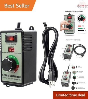 AC Motor Variable Speed Controller 120V 15A 4000W Overload Protection Switch