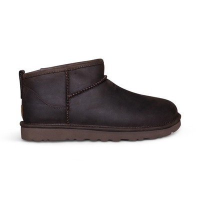UGG CLASSIC ULTRA MINI LEATHER CHOCOLATE COMFORT