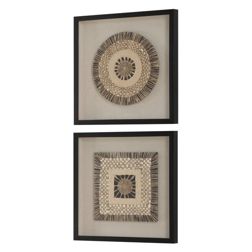 Uttermost 04367 Intertwine 24" x 24" Framed Shadow Boxes - Set of - Beige - Picture 3 of 6