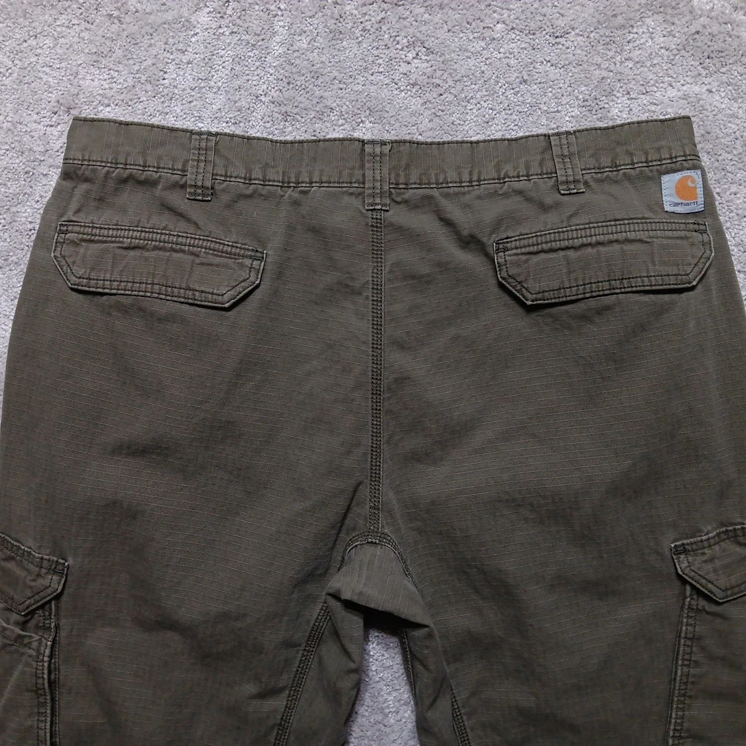 Carhartt Pants Mens 40x28 Green Cargo Ripstop Relaxed Fit FORCE Workwear Outdoor