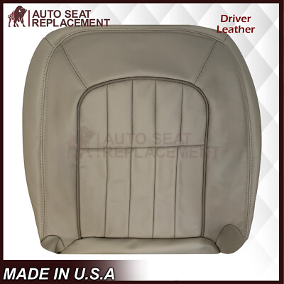 For 1998 - 2003 Jaguar XJ8 XJR Genuine Leather Driver Bottom Seat Cover Oatmeal
