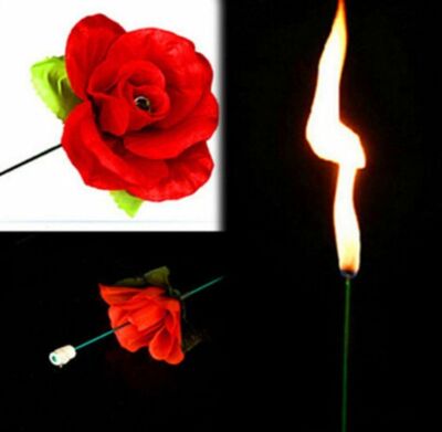 PROFI Zaubertrick Rose aus Feuer! Torch to rose Rose Magie Illusionszauber NEU